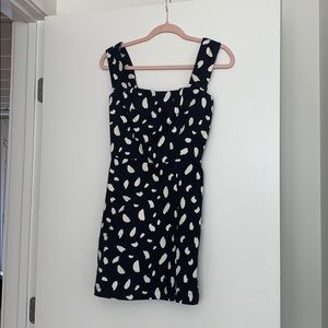 Reformation black and white spotted mini dress 0